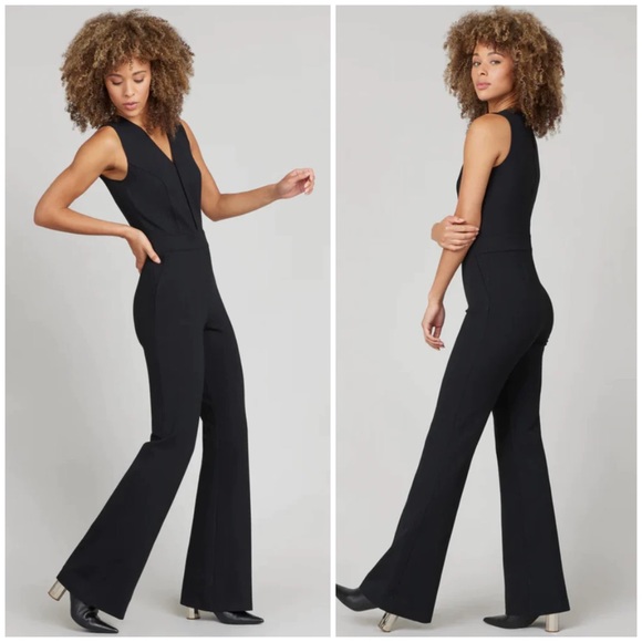 SPANX Sleeveless The Perfect Jumpsuit Classic Black MSRP $228 Womens Large - Picture 7 of 16